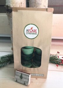 FESTIVE HOLIDAY BAG 12 Green Mini Firestarters, Holiday Gift Fireplace, Stocking Stuffer, Christmas Housewarming, Winter Hygge Holiday - Image 2