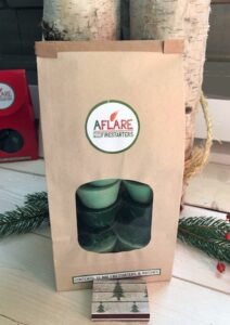 FESTIVE HOLIDAY BAG 12 Green Mini Firestarters, Holiday Gift Fireplace, Stocking Stuffer, Christmas Housewarming, Winter Hygge Holiday