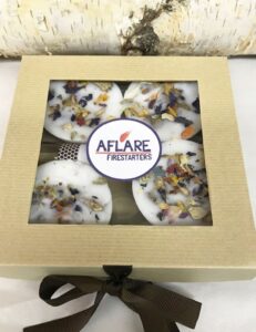 Box of 4 DRIED FLOWER FIRESTARTERS, Indoor Woodstove Fireplace Fire Starters, Cozy Hygge Gift Housewarming, Winter Holiday Gift Unisex - Image 3