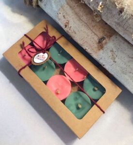 GIFT BOX 8 Mini Fire Starters, Pink and Green Firestarters, Fireplace Housewarming Gift