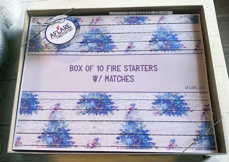 il_794xN.4391728676_masu-1-1.jpg WINTER TREES Set OF 10 Fire Starters, Woodstove Fireplace Fire Starters, Winter Hygge Harvest Housewarming Holiday Cozy Winter Gift - Image 1