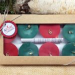 CHRISTMAS YULETIDE 8 Mini Fire Starters, Red and Green Fire starters, Fireplace Holiday Housewarming Gift