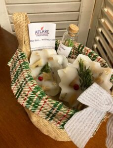 MINI BURLAP WINTER Basket, Snowflake Fire Starters, Xmas Holiday Bag of 10 Firestarters, Xmas Country Farmhouse Rustic Gift - Image 2