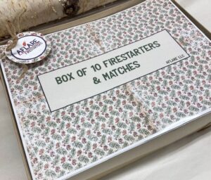 Set 10 WINTER SPRUCE Berry Farmhouse Fire Starters Gift Box, Indoor Woodstove Fireplace Firestarters, Winter Hygge Housewarming Holiday Gift - Image 2