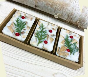 FIRE STARTER Holiday Greens & Berries Trio, Xmas Cozy Gift, Housewarming Gift, Hearth Gift, Woodstove Fireplace, Secret Santa, Under 20 - Image 2