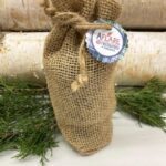 BLUE TARTAN FIRESTARTERS, Blue Winter Holiday Set of 4 Fire Starters Burlap Bag, Rustic Farmhouse Gift