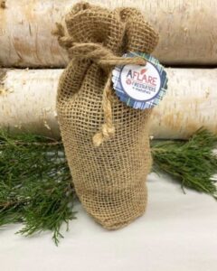 BLUE TARTAN FIRESTARTERS, Blue Winter Holiday Set of 4 Fire Starters Burlap Bag, Rustic Farmhouse Gift