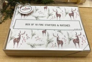 Set 10 WINTER DEER FIRESTARTERS, Firestarter Gift Box, Indoor Woodstove Fireplace Fire Starters, Winter Hygge Housewarming HolidayGift