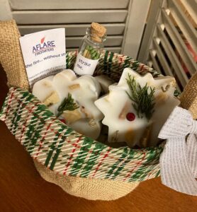 MINI BURLAP WINTER Basket, Snowflake Fire Starters, Xmas Holiday Bag of 10 Firestarters, Xmas Country Farmhouse Rustic Gift - Image 3