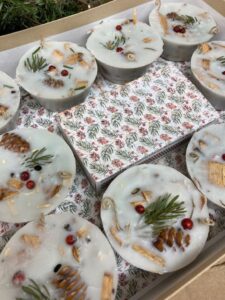 Set 10 WINTER SPRUCE Berry Farmhouse Fire Starters Gift Box, Indoor Woodstove Fireplace Firestarters, Winter Hygge Housewarming Holiday Gift