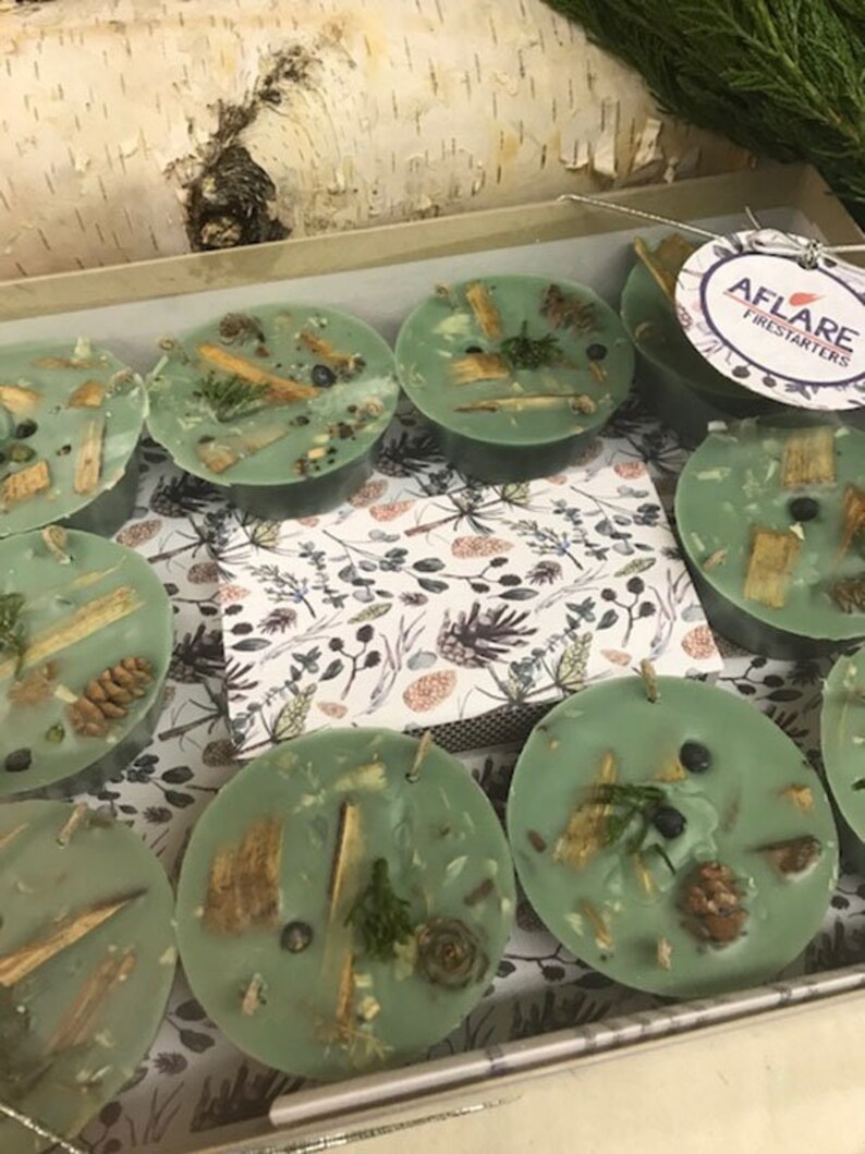 il_794xN.4711587283_acve.jpg WINTER EVERGREENS Set of 10 Farmhouse X-mas Fire Starters, Holiday Gift, Woodstove Fireplace Starters, Winter Housewarming Gift - Image 1