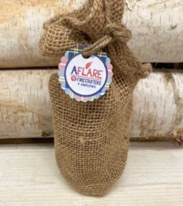 TARTAN PLAID FIRESTARTERS, Rustic Xmas Stocking Stuffer, Set of 4 Fire Starters Burlap Bag, Rustic Fireplace Farmhouse Holiday Gift