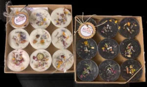 WILDFLOWERS FLOATING CANDLES, 9 White Botanical Flower Handmade Floating Candles, Water Floating Candles, Free Shipping - Image 4