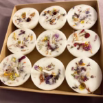 WILDFLOWERS FLOATING CANDLES, 9 White Botanical Flower Handmade Floating Candles, Water Floating Candles, Free Shipping