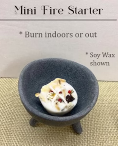 TABLETOP FIRE BOWL Cauldron, Sage & Wildflowers, Solo Magick Fire, Ritual Outdoor Table Fire Bowl, Natural Beeswax Soywax Fire Bowl - Image 5